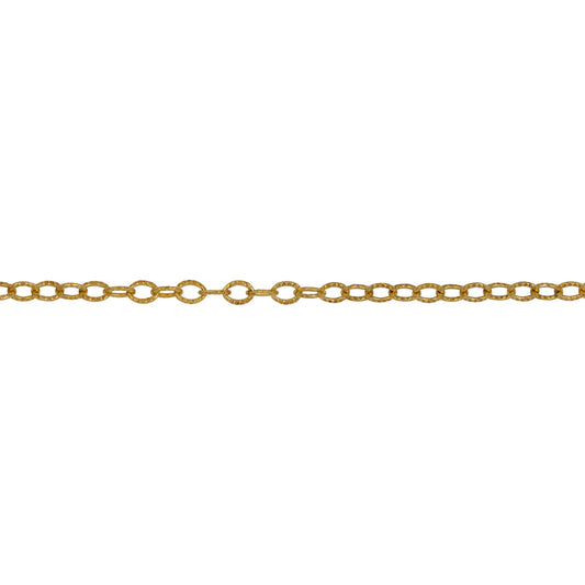Chain by Foot. 14kt Gold Filled 1.5mm Width by 2.2mm Length, Corrugated Cable Chain. Price per: 1 Foot.
