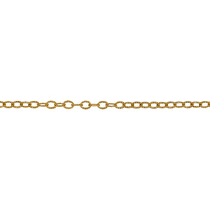 Chain by Foot. 14kt Gold Filled 1.5mm Width by 2.2mm Length, Corrugated Cable Chain. Price per: 1 Foot.