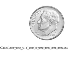 Load image into Gallery viewer, Sterling Silver Oxidized 1.5mm Width by 2.2mm Length, Corrugated Cable Chain. Price per: 1 Foot.
