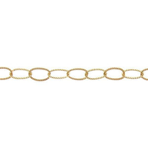 14kt Gold Filled 15.9mm Width by 27.8mm Length Smooth Diamond Shaped Link Followed by 8.9mm Width by 20.1mm Length Hammered Oval Link, Connected by 4.2mm Width by 5.8mm Length Smooth Oval Link, Cable Chain. Price per: 1 Inch.