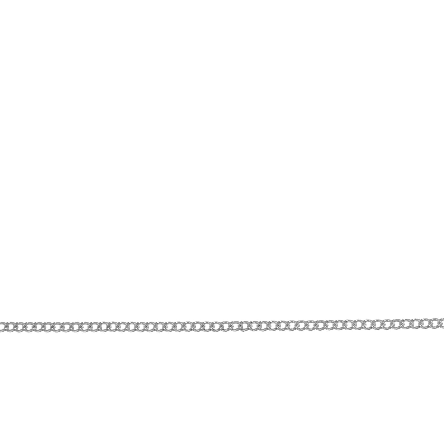 Chain by Foot. Sterling Silver 1.0mm Width by 1.26mm Length, Curb Chain. Price per: 1 Foot.