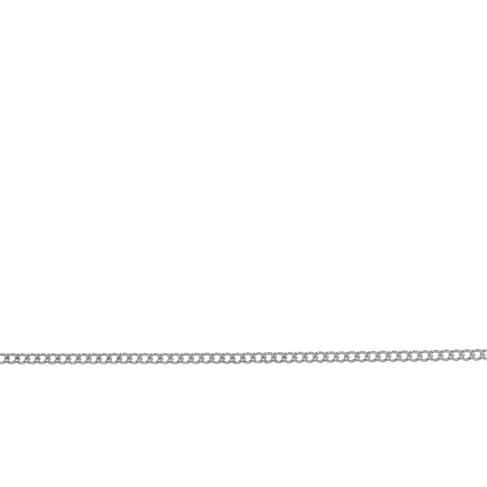 Chain by Foot. Sterling Silver 1.0mm Width by 1.26mm Length, Curb Chain. Price per: 1 Foot.