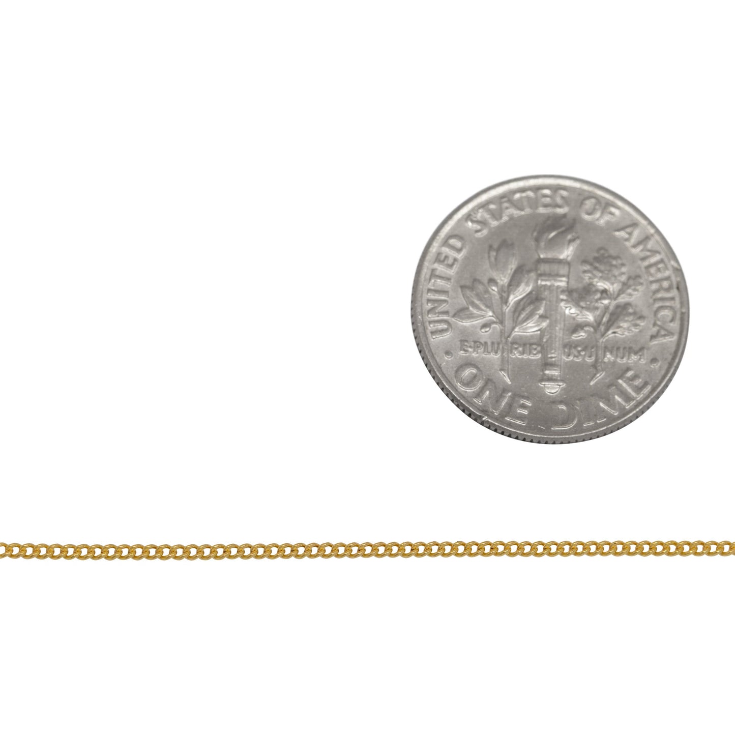 14kt Gold Filled 1.0mm Width by 1.26mm Length, Curb Chain. Price per: 1 Foot.