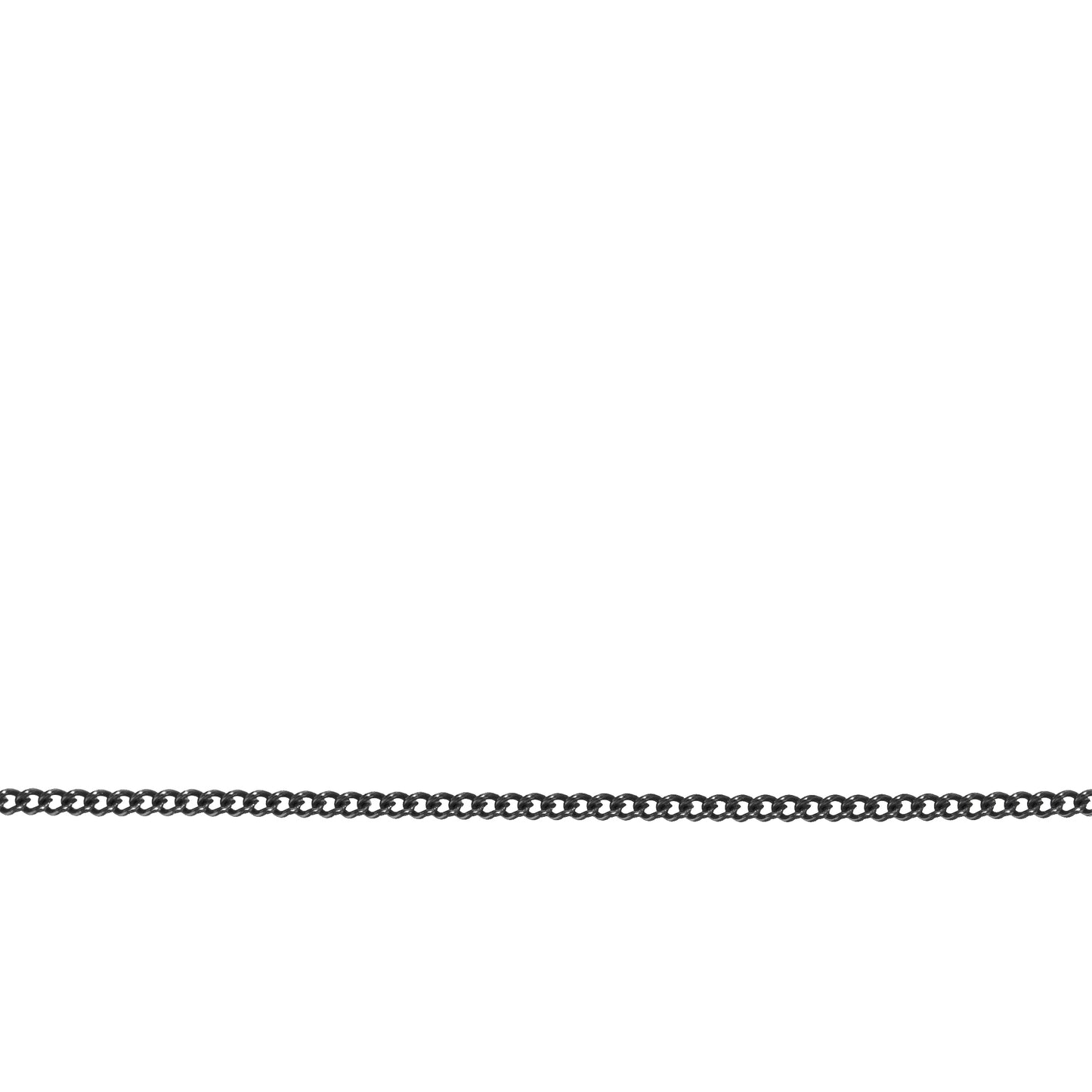 Sterling Silver Black Diamond 1.0mm Width by 1.26mm Length, Curb Chain. Price per: 1 Foot.