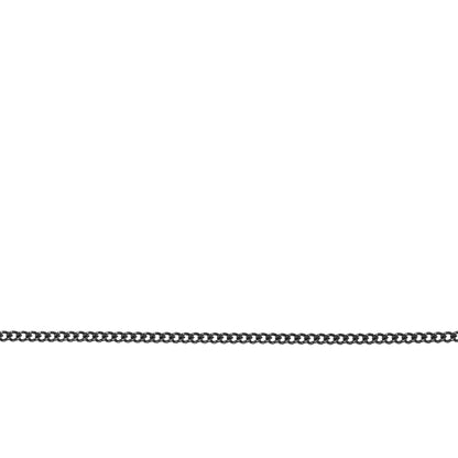 Sterling Silver Black Diamond 1.0mm Width by 1.26mm Length, Curb Chain. Price per: 1 Foot.