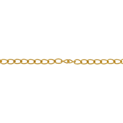 Chain by Foot. 14kt Gold Filled 1.9mm Width by 3.3mm Length, Curb Chain. Price per: 1 Foot.