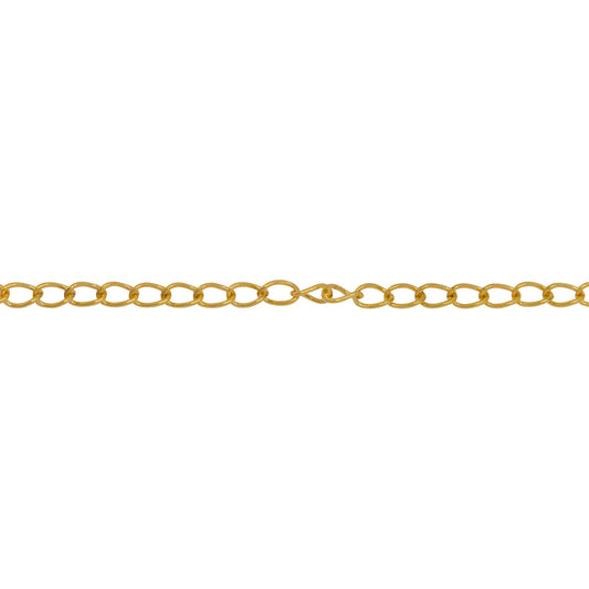 Chain by Foot. 14kt Gold Filled 1.9mm Width by 3.3mm Length, Curb Chain. Price per: 1 Foot.