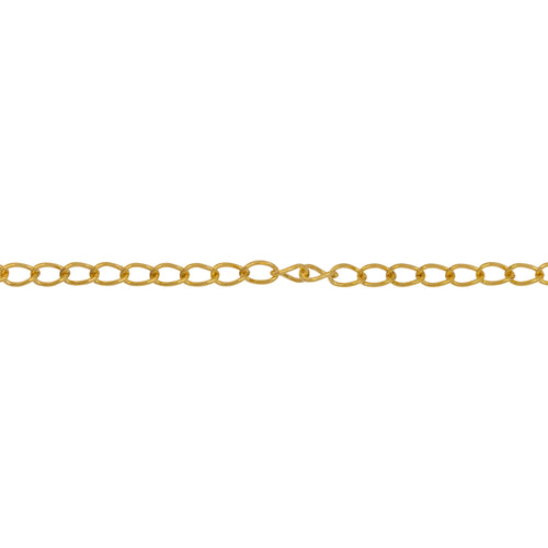 Chain by Foot. 14kt Gold Filled 1.9mm Width by 3.3mm Length, Curb Chain. Price per: 1 Foot.