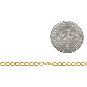 14kt Gold Filled 1.9mm Width by 3.3mm Length, Curb Chain. Price per: 1 Foot.