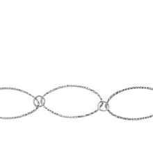 Load image into Gallery viewer, Chain by Foot. Sterling Silver 21.6mm Width by 42.5mm Length, Hammered Oval Link with 8.2mm Width / Length Closed ring, Long and Short Chain. Price per: 1 Foot.
