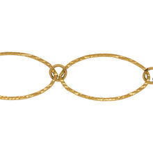 Load image into Gallery viewer, Chain by Foot. 14kt Gold Filled 21.6mm Width by 42.5mm Length, Hammered Oval Link with 8.2mm Width / Length Closed ring, Long and Short Chain. Price per: 1 Foot.
