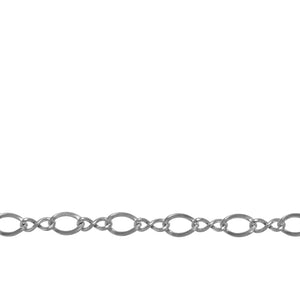 Chain by Foot. Sterling Silver 2.7mm Width by 4.8mm Length Oval Curb Link, Figure 8 Chain. Price per: 1 Foot.