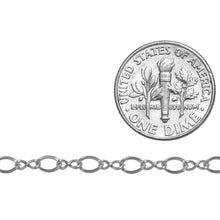 Load image into Gallery viewer, Sterling Silver 2.7mm Width by 4.8mm Length Oval Curb Link, Figure 8 Chain. Price per: 1 Foot.
