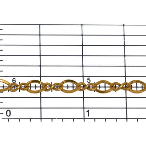 14kt Gold Filled 4.2mm Width by 6.4mm Length Oval Curb Link connected to 2.5mm Width by 6.4mm Length Figure 8, Figure 8 Chain. Price per: 1 Foot.