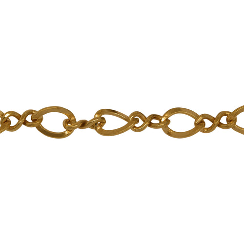 Chain by Foot. 14kt Gold Filled 5.6mm by 8.5mm Oval Curb Link connected to 3.5mm by 8.0mm Figure 8 Link, Figure 8 Chain. Price per: 1 Foot.