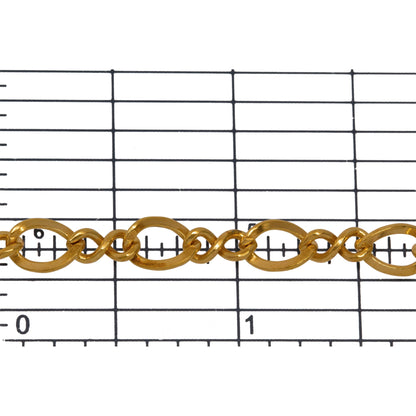 14kt Gold Filled 5.6mm by 8.5mm Oval Curb Link connected to 3.5mm by 8.0mm Figure 8 Link, Figure 8 Chain. Price per: 1 Foot.