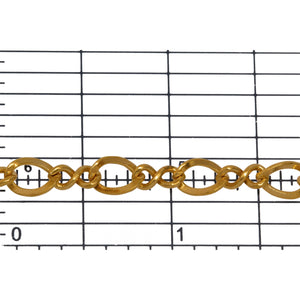 14kt Gold Filled 5.6mm by 8.5mm Oval Curb Link connected to 3.5mm by 8.0mm Figure 8 Link, Figure 8 Chain. Price per: 1 Foot.