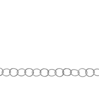 Chain by Foot. Sterling Silver 3.4mm Width / Length Twisted Round Circle Chain. Price per:1 Foot.