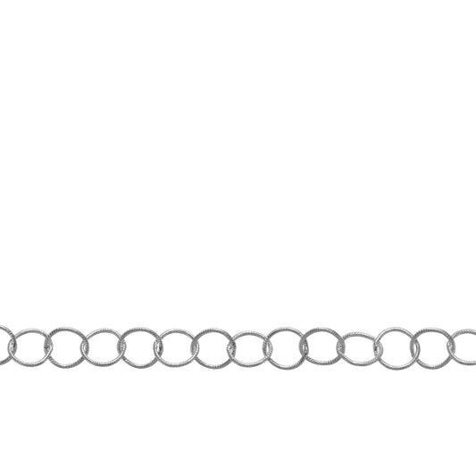 Chain by Foot. Sterling Silver 3.4mm Width / Length Twisted Round Circle Chain. Price per:1 Foot.