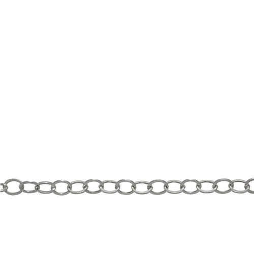 Chain by Foot. Sterling Silver 2.0mm Width by 3.0mm Length, Flat Cable Chain. Price per: 1 Foot.