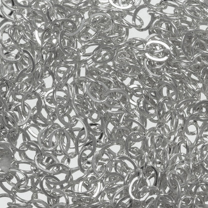 Sterling Silver 2.0mm Width by 3.0mm Length, Flat Cable Chain. Price per: 1 Foot.