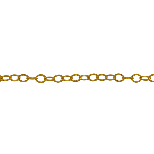 Chain by Foot. 14kt Gold Filled 2.0mm Width by 3.0mm Length, Flat Cable Chain. Price per: 1 Foot.