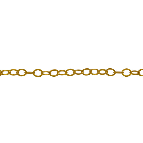 Chain by Foot. 14kt Gold Filled 2.0mm Width by 3.0mm Length, Flat Cable Chain. Price per: 1 Foot.