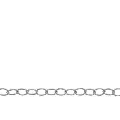 Chain by Foot. Sterling Silver 2.4mm Width by 3.3mm Length, Twisted Cable Chain. Price per: 1 Foot.