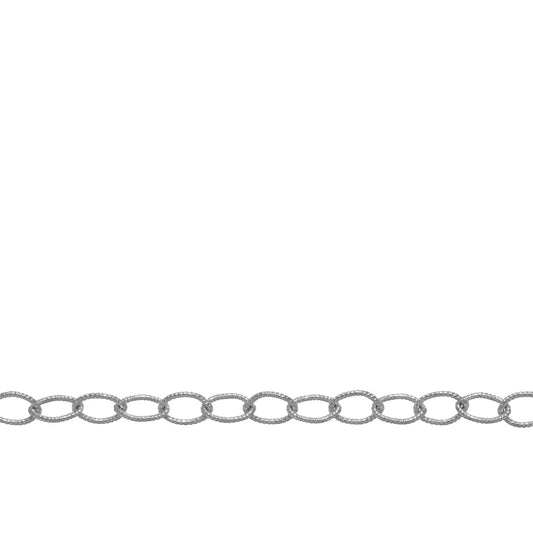 Chain by Foot. Sterling Silver 2.4mm Width by 3.3mm Length, Twisted Cable Chain. Price per: 1 Foot.