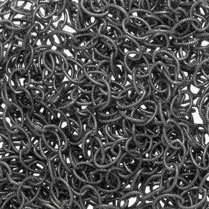 Sterling Silver Oxidized 2.4mm Width by 3.3mm Length, Twisted Cable Chain. Price per: 1 Foot.