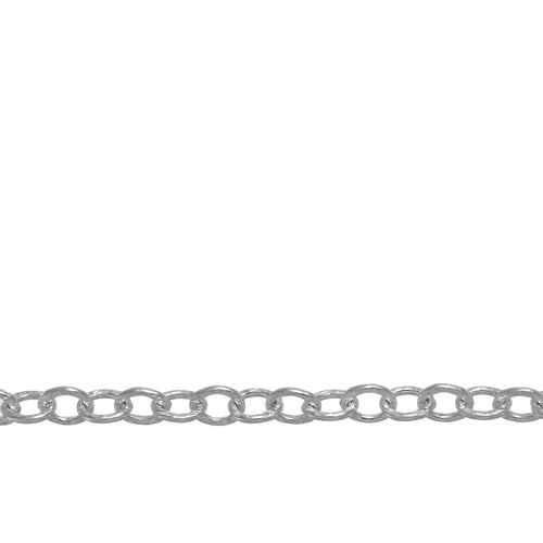 Chain by Foot. Sterling Silver 3.0mm Width by 4.0mm Length, Hammered Oval Cable Chain. Price per: 1 Foot.