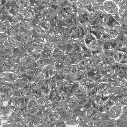 Sterling Silver 3.0mm Width by 4.0mm Length, Hammered Oval Cable Chain. Price per: 1 Foot.