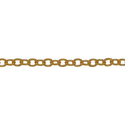 Chain by Foot. 14kt Gold Filled 3.0mm Width by 4.0mm Length, Hammered Oval Cable Chain. Price per: 1 Foot.