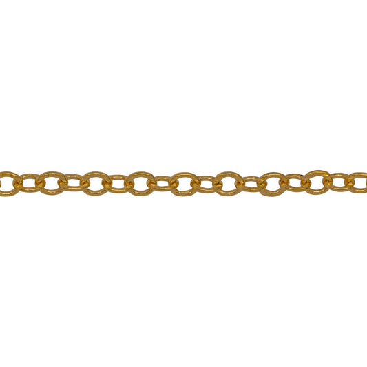 Chain by Foot. 14kt Gold Filled 3.0mm Width by 4.0mm Length, Hammered Oval Cable Chain. Price per: 1 Foot.