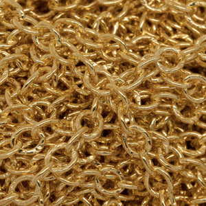 14kt Gold Filled 3.0mm Width by 4.0mm Length, Hammered Oval Cable Chain. Price per: 1 Foot.