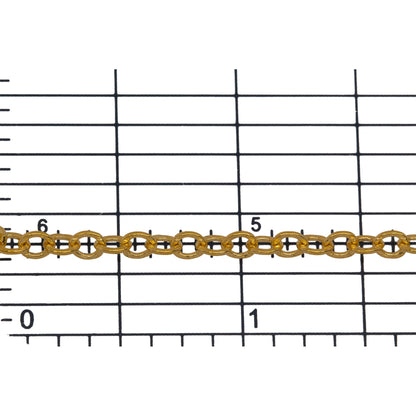 14kt Gold Filled 3.0mm Width by 4.0mm Length, Hammered Oval Cable Chain. Price per: 1 Foot.