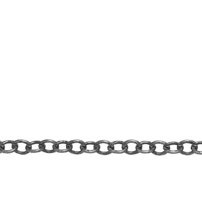 Chain by Foot. Sterling Silver Oxidized 3.0mm Width by 4.0mm Length, Hammered Oval Cable Chain. Price per: 1 Foot.