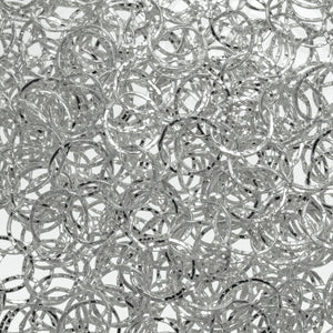 Sterling Silver 9.5mm Width by 10.5mm Length, Flat Hammered Circle Chain. Price per: 1 Foot.