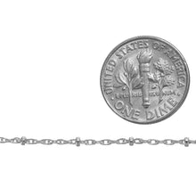 Load image into Gallery viewer, Sterling Silver 1.2mm Width by 1.9mm Length, Snake Chain with 1.8mm Sterling Silver Roundel Bead, Satellite Chain. Price per: 1 Foot.
