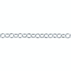 Sterling Silver 5.1mm Width / Length, Smooth Rolo Chain. Price per: 1 Foot.