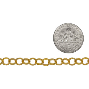 14kt Gold Filled 5.1mm Width / Length, Smooth Rolo Chain. Price per: 1 Foot.