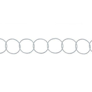 Sterling Silver 7.0mm Width / Length Twisted Circle Chain. Price per: 1 Foot.