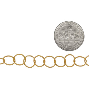 14kt Gold Filled 7.0mm Width / Length Twisted Circle Chain. Price per: 1 Foot.