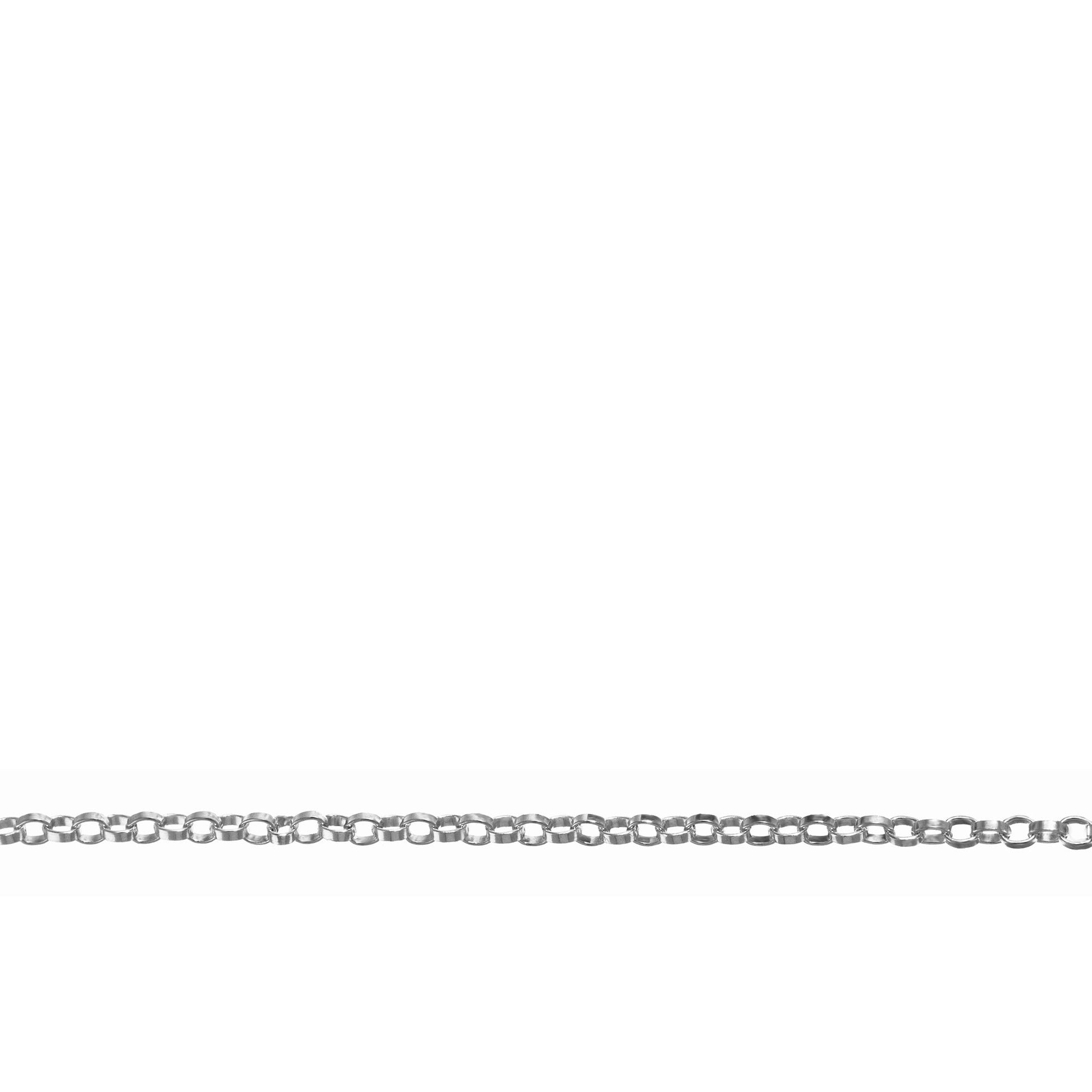 Chain by Foot. Sterling Silver 1.2mm Width by 1.37mm Length, Rolo Chain. Price per: 1 Foot.
