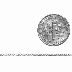 Sterling Silver 1.2mm Width by 1.37mm Length, Rolo Chain. Price per: 1 Foot.