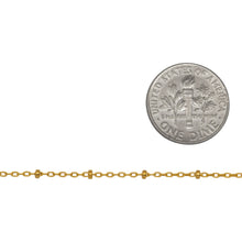 Load image into Gallery viewer, 14kt Gold Filled 1.1mm Width by 1.8mm Length Cable Chain With 1.8mm Gold Filled Roundel Beads, Satellite Chain. Price per: 1 Foot.
