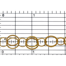 Load image into Gallery viewer, 14kt Gold Filled Double Link, 10.0mm Width / Length Plain Circle Link and 11.0mm Twisted Circle Link Followed by 7.0mm Width / Length Round Rolo Link, Circle Chain. Price per: 1 Foot.
