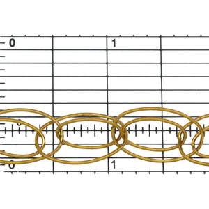 14kt Gold Filled 8.0mm by 14.0mm and 11.0mm by 20.0mm Oval Multi-Link, Cable Chain. Price per: 1 Foot.