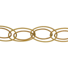 Load image into Gallery viewer, Chain by Foot. 14kt Gold Filled 10.0mm Width by 20.0mm Length Outer Smooth Oval Link With 7.0mm Width by 14.0mm Length Inner Textured Oval Link, Double Cable Chain. Price per: 1 Foot.
