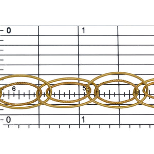 14kt Gold Filled 10.0mm Width by 20.0mm Length Outer Smooth Oval Link With 7.0mm Width by 14.0mm Length Inner Textured Oval Link, Double Cable Chain. Price per: 1 Foot.